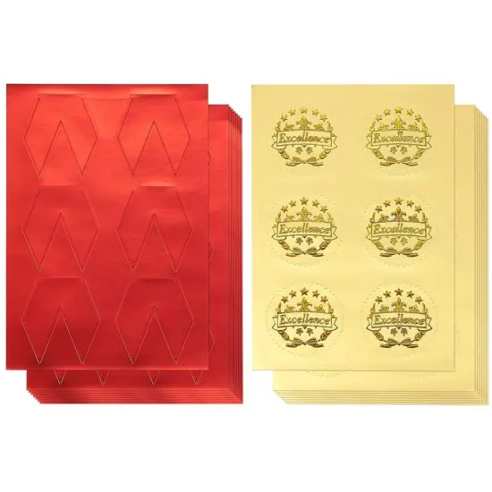 Award Stickers, Gold Certificate Stickers (96 Pieces. 1.7 in) {2}