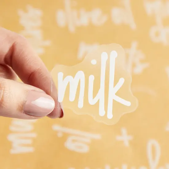 Talented Kitchen 158 Pantry and Refrigerator Labels for Glass Kitchen Containers - Preprinted White Script on Clear Stickers for Fridge, Freezer, Pantry Organization (Water Resistant) {7}