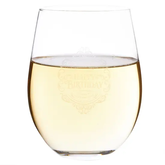 Aged to Perfection Decorative Stemless Wine Glass for Birthday Party Gift, 2 Pack, 18 oz Clear {5}