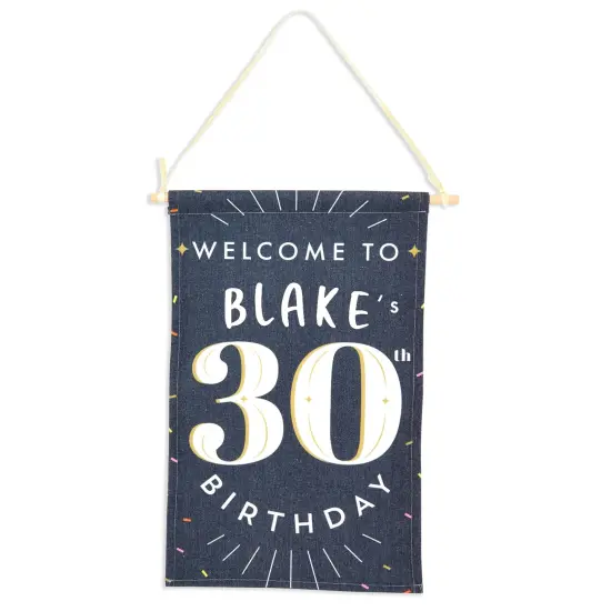 Personalized Birthday Welcome Sign for 30th Birthday Party with Stickers (9.5 x 15.5 In) Grey {7}