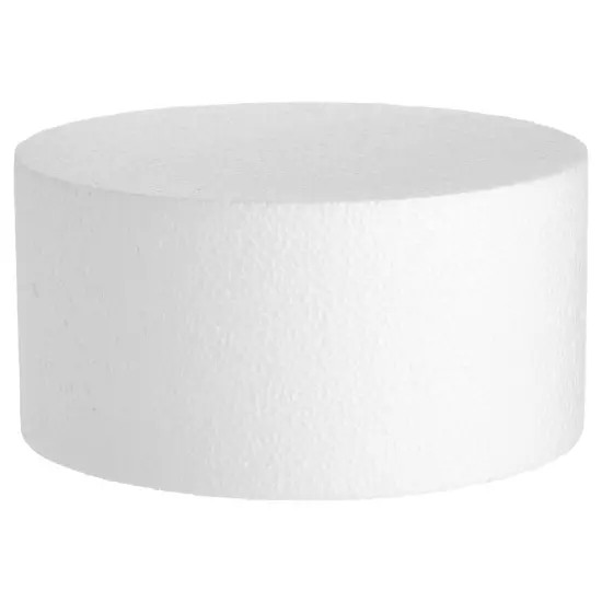 8 Inch Round Cake Dummy, Foam Cake Form (White, 8x4 Inches) {1}
