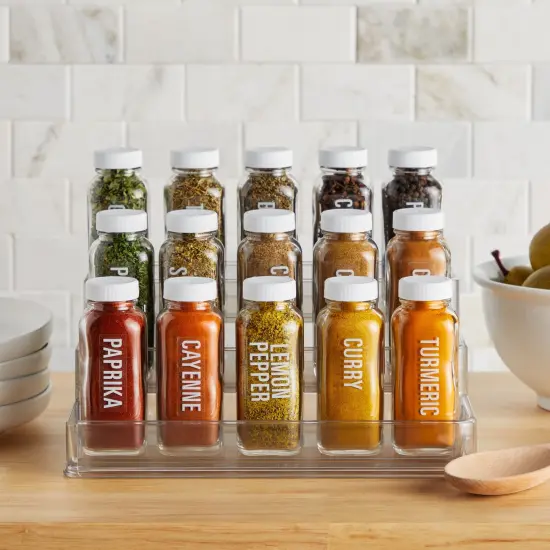 Talented Kitchen 134 Preprinted Minimalist Spice Labels, Bold All Caps White Seasoning Labels for Spice Rack, Kitchen Cabinet and Pantry Organization {3}