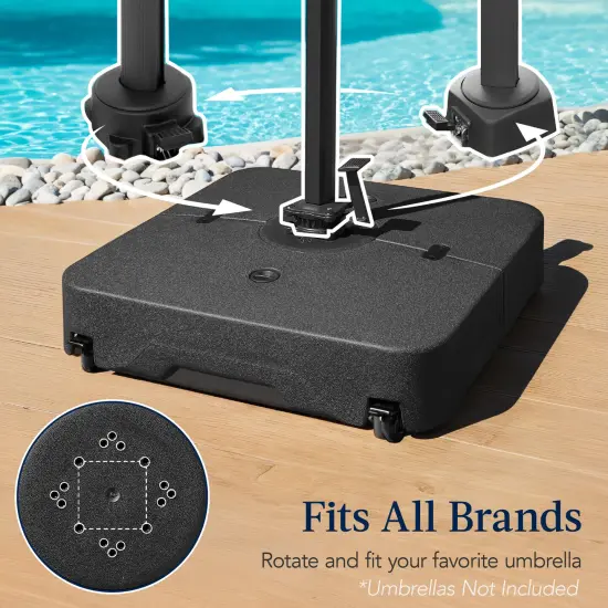 Best Choice Products Heavy-Duty Outdoor Cantilever Base Stand w/ Wheels, Locks, Fillable 330lb Capacity Black {4}