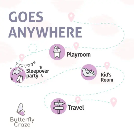 Butterfly Craze Floor Pillow Case, Mattress Bed Lounger Cover, Polka Pink, King Size - Cozy Seating Solution for Kids 3-14, Recliner Cushion, Perfect for Reading, TV Time (Pillow Not Included) {7}