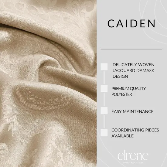 Caiden Elegance Damask Fabric Napkins (Set of 4), 17" x 17", Taupe 4 Count {3}