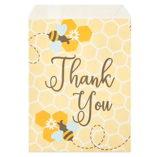 100 Pack Bumble Bee Paper Treat Bags for Baby Shower, Party Favor Bags for Goodie, Gifts, Decorations, 5x7 in Yellow {6}