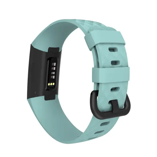 Zodaca Silicone Watch Band Compatible with Fitbit Charge 3, Charge 3 SE (Large), and Charge 4, Fitness Tracker Replacement Bands, Mint Green {1}