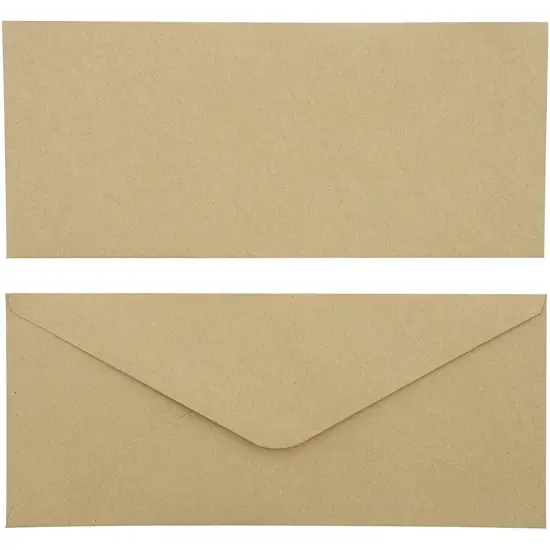 Kraft Paper #10 Business Brown Envelopes (9.5. x 4 In, 100 Pack) {1}