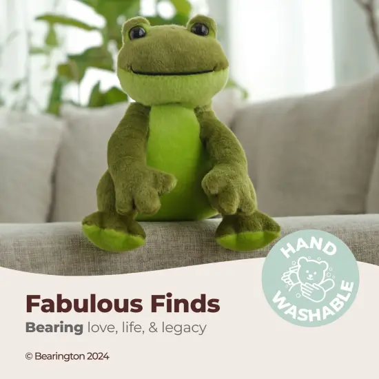Bearington Ribbity Plush Frog Stuffed Animal, 8.5 Inches, For Ages 1-14 Green {3}