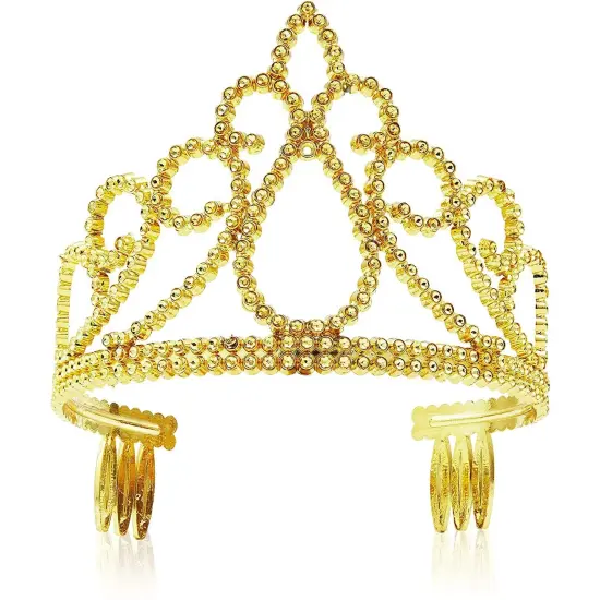 BLUE PANDA 12 Pack Gold Tiara for Girls, Princess Dress Up Crown for Kids Costume Birthday Party Supplies in Bulk - Princess Crown - Aged 3-14 {2}
