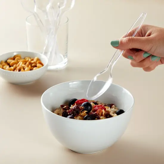 180 Pack Clear Plastic Silverware, Disposable Cutlery Utensils with Spoons, Forks and Knives, Heavy Duty Flatware Set for Parties & Events {3}