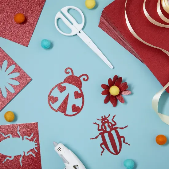 30 Sheets Red Glitter Cardstock Paper for DIY Crafts, Card Making, Invitations, Double-Sided, 300gsm (8.5 x 11 In) {2}