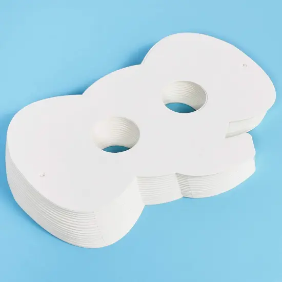 Bright Creations 3.8" x 5.9" Blank DIY Paper Elephant Mask with Elastic Band for Kids Costume Party (48 Pack, White) {4}