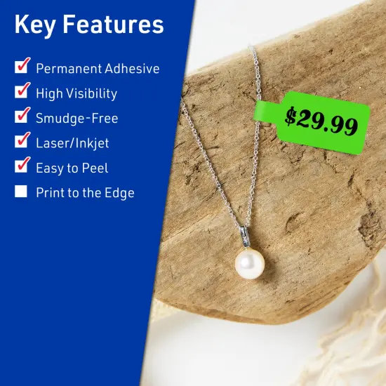 Avery Neon Green Paper Labels, 0.5" x 2.5" Barbell {2}