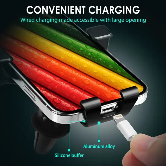 Universal Car Air Vent Gravity Cell Phone Holder Mount for iPhone and Mobile 4-6.7 Inch Black {7}