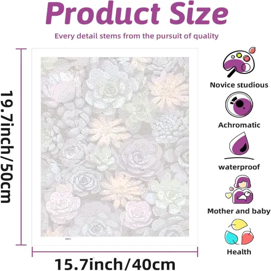 Succulent Paint by Numbers Kits for Adults Beginners-Succulent Plant Paint by Number for Adults,Easy Canvas Paint by Numbers for Adults for Home Wall Decoration and Gifts 16X20 inch {3}