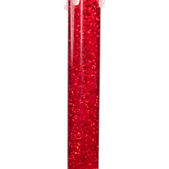 Northlight Glittered LED Flameless Christmas Candle - 9.25" - Red {7}