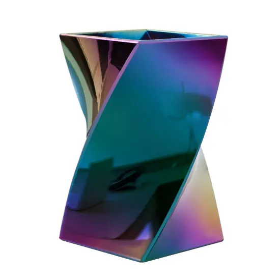 Zodaca Stylish Wave Pen Holder, Pencil Cup Desk & Makeup Brushes Organizer, Aurora Themed Blue {2}