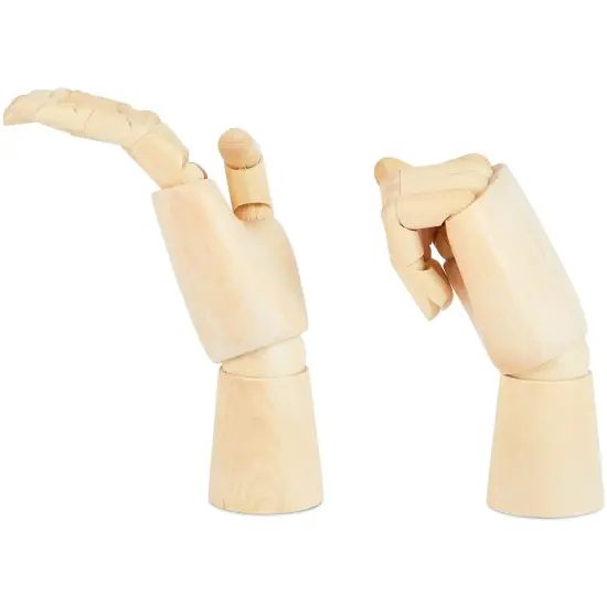 Bright Creations Posable Hand Model for Art, Left and Right Mannequin (7 Inches, 2 Pack) Brown {7}