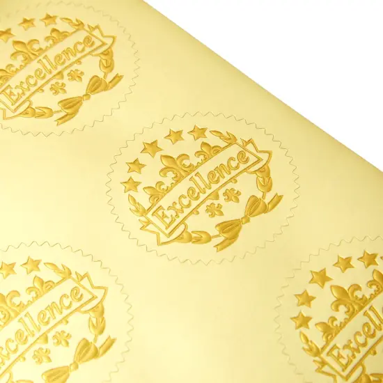 48 Sheets Blue Floral Certificate of Completion Paper for Printing with Gold Foil Sticker Seals - Customizable with Border for Graduation, Diploma, Awards, Recognition Documents (8.5 x 11 in) {7}