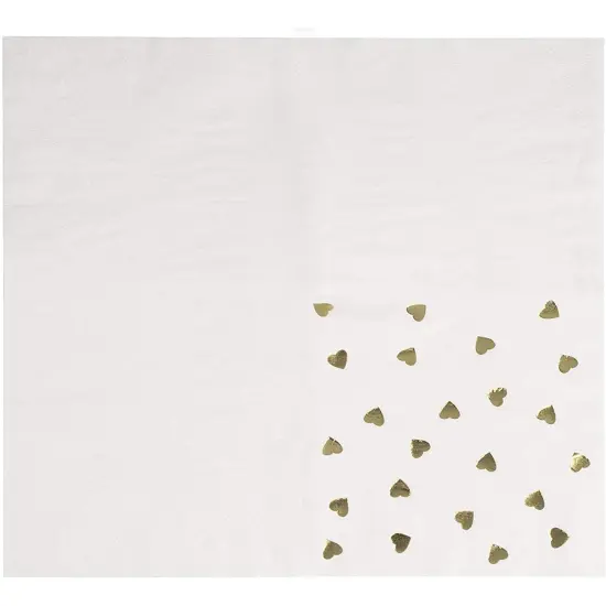 50 Pack Gold Heart Disposable Cocktail Napkins, 5x5 Inch Folded, Ideal Party Supplies for Wedding, Birthday, Valentines, Anniversary Multicolor {6}