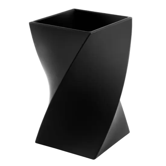 Stylish Wave Pen Holder, Soft Touch Pencil Cup Stationery Desk Organizer, Black {4}