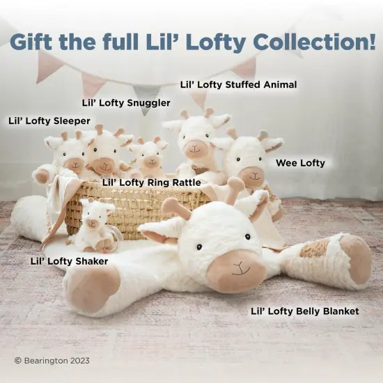 Bearington Collection Lil' Lofty 5.5 In Giraffe Baby Rattle - Plush Rattles Gift for Newborn, For Ages 0-14 White {6}