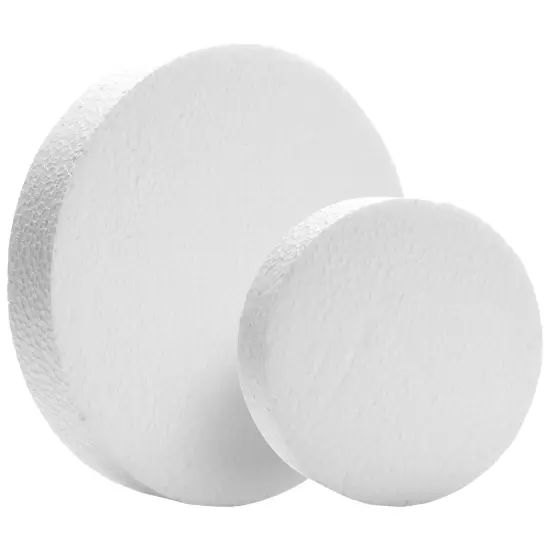 30 Craft Foam Circles with 30 Plastic Dowels (2 Sizes, 60 Pieces) White {7}
