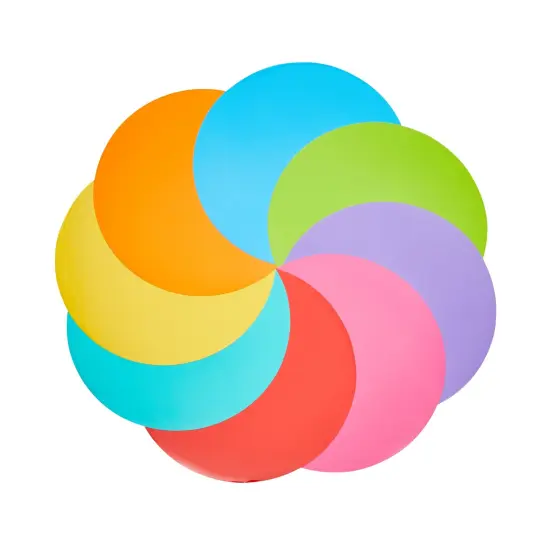 24 Pack 11-inch Dry Erase Spots and Sticker Dots for Classroom Tables - Peel and Stick Circles for Teachers and School Essential Supplies (8 Colors) {1}