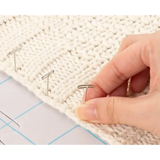 Extra Thick Blocking Mats for Knitting & Crochet 9 Pack with 200 T Pins and Storage Bag (12.5 In) Blue {2}