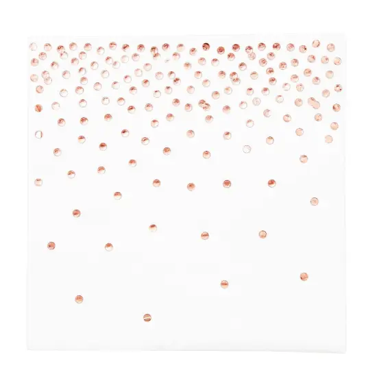 100-Pack Rose Gold Cocktail Napkins - Polka Dot Disposable Paper Napkins for Wedding Reception, Bridal Shower (3-Ply, 5x5 In) {7}