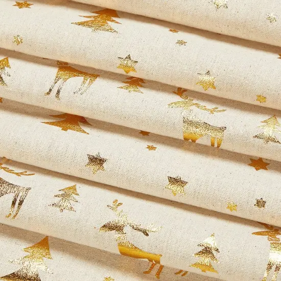 Juvale Set of 6 Christmas Gold Foil Placemats and Dining Table Runner {7}