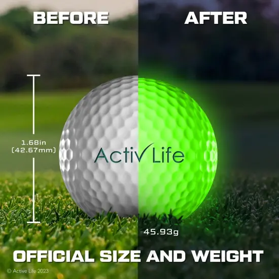 LED Golf Balls (3 Green) Best Glow in the Dark Golfer Gifts for Men and Women Night Golfing Unique Novelty Cool Birthday Dad Presents Light Up Fun Stuff Trick Gadgets {4}