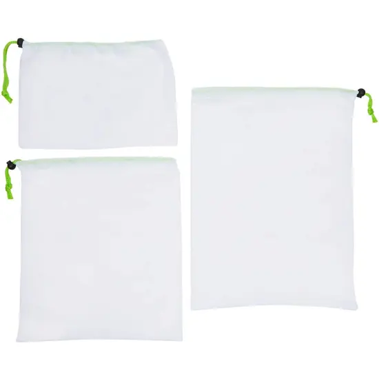 Non-Woven Tote Grocery Bags and Mesh Produce Shopping Bags (5 Sizes, 15 Pieces) Black {4}