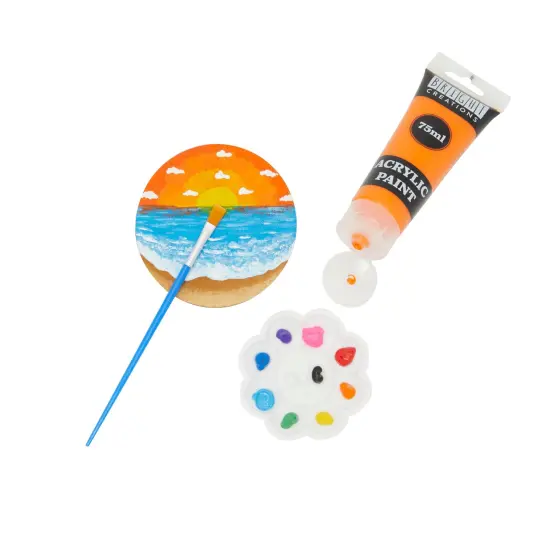 Acrylic Paint Set for Kids with Brushes and Palette (12 Colors, 18 Pieces) Multicolor {5}