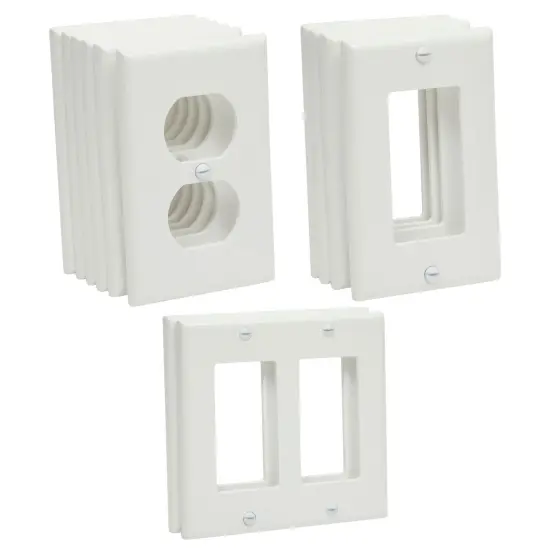 12 Piece Standard Light Switch Plates and Outlet Covers, 1-Gang, 2-Gang, Duplex Receptacle for Wall, White {1}