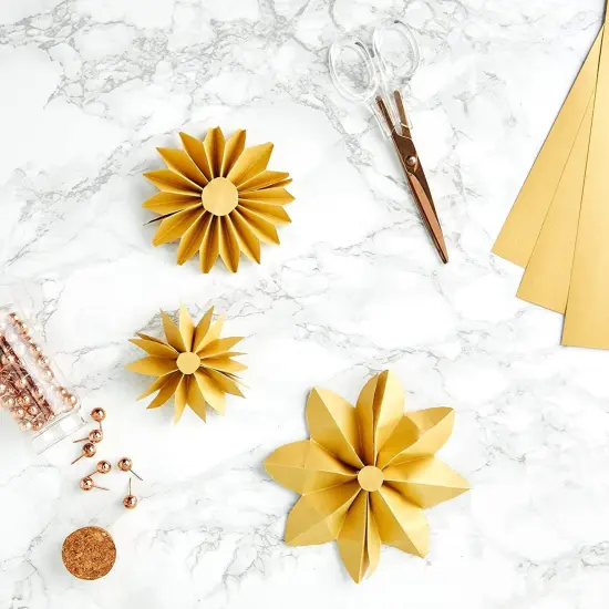 96 Sheets Gold Metallic Shimmer Paper, 8.5 x 11 Double Sided, Letter-Sized for Arts and Crafts {2}