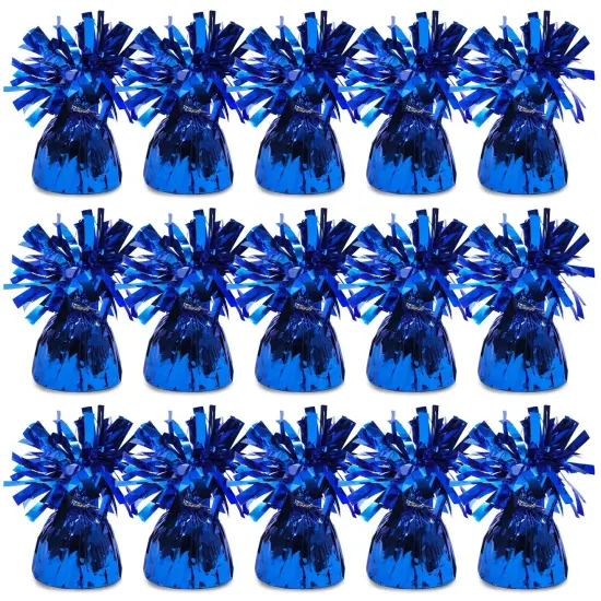 Pack of 15 Blue Balloon Weights for Table Centerpieces, Birthday Party Decorations (6 oz, 4.5 In) {1}