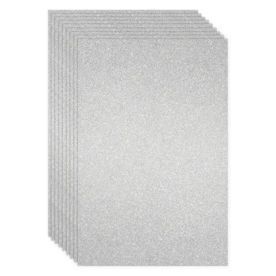 24 Sheets Silver Glitter Cardstock Paper for Scrapbooking, Arts, DIY Sparkle Crafts, 250gsm, Double-Sided (8 x 12 In) {1}