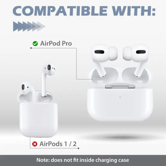 Insten 3 Pairs Ear Hooks Compatible with AirPods Pro 2019 Earbuds, Anti-Lost EarHooks Accessories, Comfortable Soft Silicone Covers, with Storage Box (Not Fit in Charging Case) Red {7}