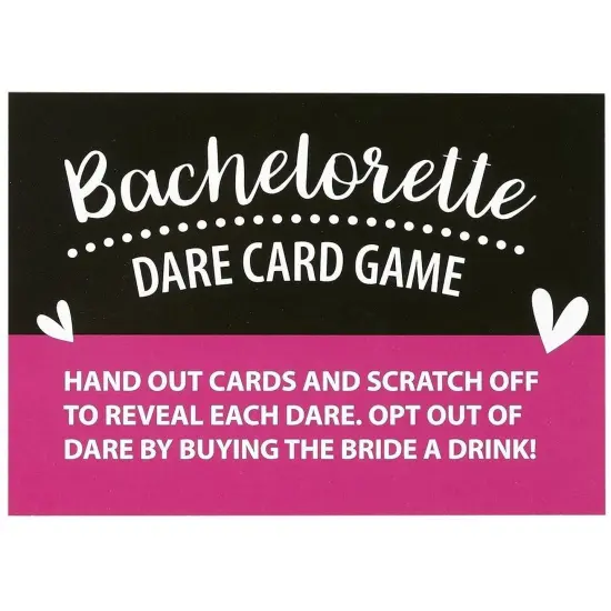 Pack of 30 Bachelorette Party Game - Bachelorette Dare Cards Scratch Off Cards - Perfect for Girls Night Out, Bridal Parties, Bridal Showers, Hot Pink & Black Cards {7}