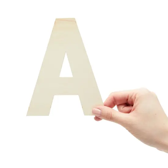 36 Pieces Unfinished Wooden Alphabet Letters for Crafts, 2 Extra Sets of Vowels AEIOU (6 Inches) Brown {4}