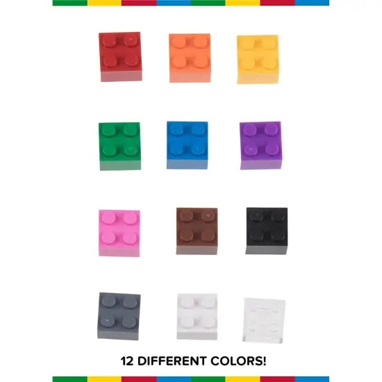 Strictly Briks Toy Building Block, Vibrant Colors, 216 Pieces with 6x6 Inch Baseplate, Classic Bricks Building Starter Kit for Kids, 100% Compatible with All Major Brick Brands Multicolor {5}