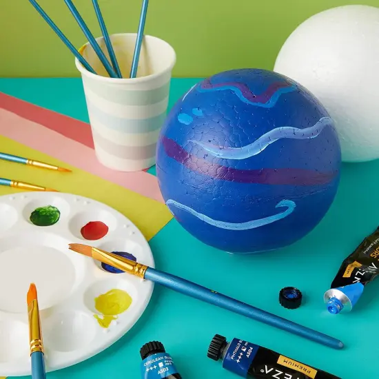 5 Inch Foam Balls for Crafts - 4 Pack Solid Round White Polystyrene Spheres for Ornaments, DIY Projects, Craft Modeling {4}