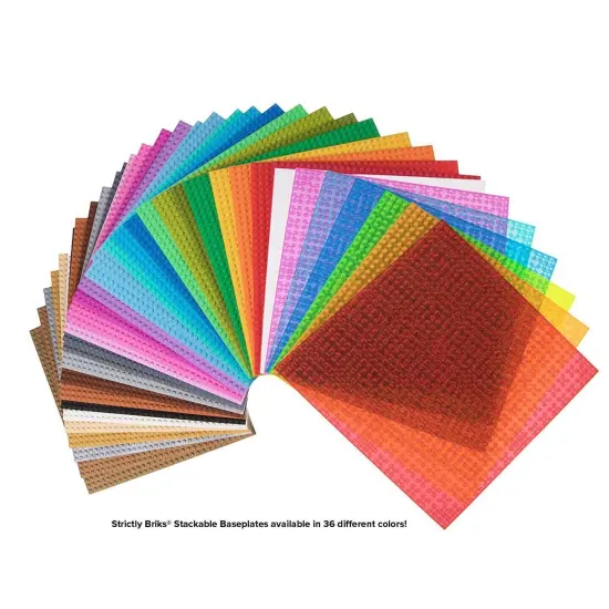 Strictly Briks Large Classic Stackable Baseplates, Building Bricks For Towers, Shelves, and More, 100% Compatible with All Major Brands, Green, 4 Base Plates & 30 Stackers, 10x10 Inches, Ages 3-14 {7}