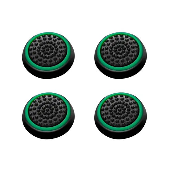 4pcs Black/Green Silicone Thumbstick Grips Caps Analog by Insten for Xbox 360 Xbox One Sony PlayStation 2 3 4 Controller {1}