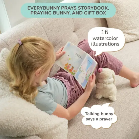 Tickle & Main Everybunny Prays The Praying Musical Bunny, Ideal Baptism & Christening Gifts for Girls, Babies & Toddlers on Easter (Pink, 7 in), Ages 1-14 {2}
