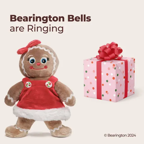 Bearington Holly Ginger Gingerbread Plush, Gingerbread Stuffed Animal, 10 In Christmas Doll, Ideal Christmas Stuffed Plush Gift for Toddlers, Kids & Teens, For Ages 3-14 Brown {5}