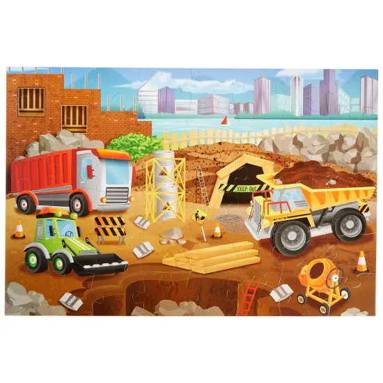 48 Piece Jumbo Floor Puzzle for Kids Ages 4-14, 2x3 Feet Giant Jigsaw Puzzles for Toddler Preschool Learning, Construction {5}