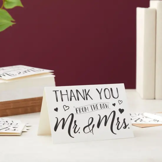 120 Pack Wedding Thank You from the New Mr and Mrs Cards Bulk with Kraft Brown Envelopes for Weddings, Showers, 4x6 in {2}